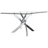 Стол обеденный прямоугольный F2133 /1061 стекло 140x95 с ножками из нержавеющей стали