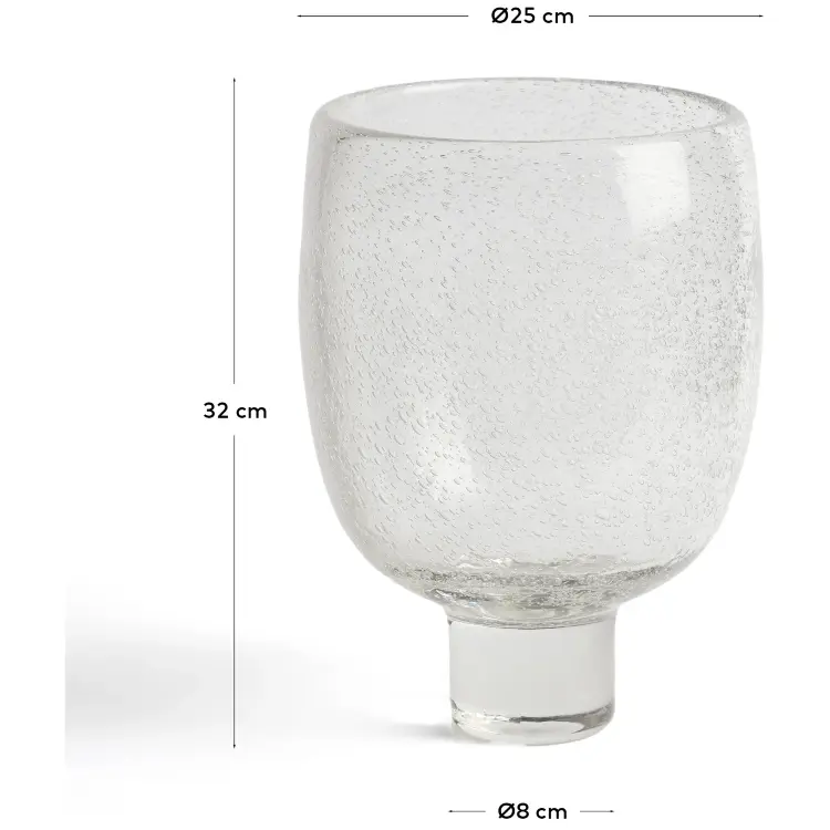 Ваза Sirau из прозрачного стекла, диаметр 24 см