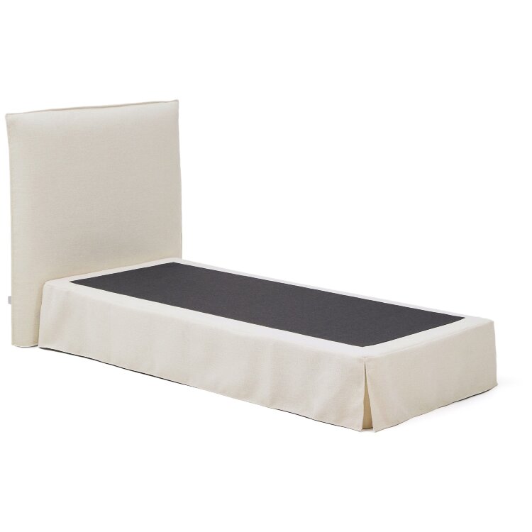 Кровать Jaira из белого шенилла со съемным чехлом для матраса 90x200