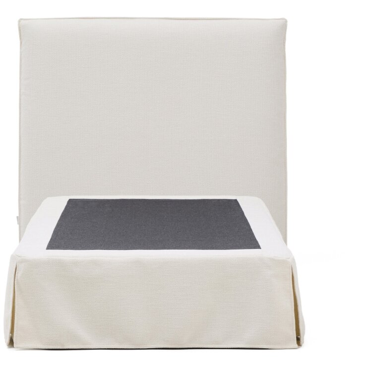 Кровать Jaira из белого шенилла со съемным чехлом для матраса 90x200