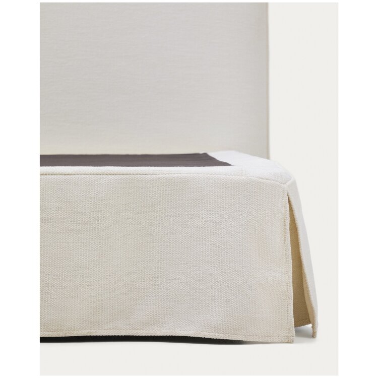 Кровать Jaira из белого шенилла со съемным чехлом для матраса 90x200