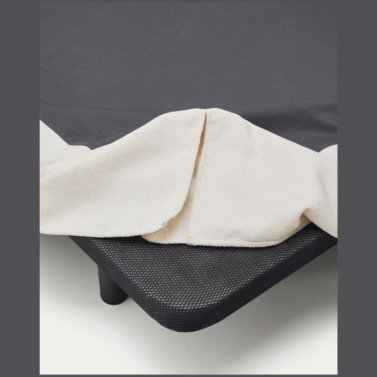 Кровать Jaira из белого шенилла со съемным чехлом для матраса 90x200