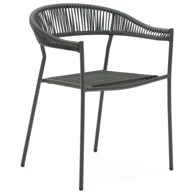 Futadera Садовый стул из серой веревки и серой стали