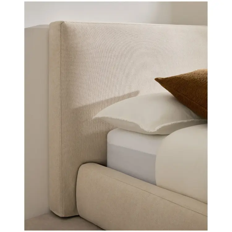 Кровать Blok бежевая со съемными чехлами под матрас 180 х 200 см
