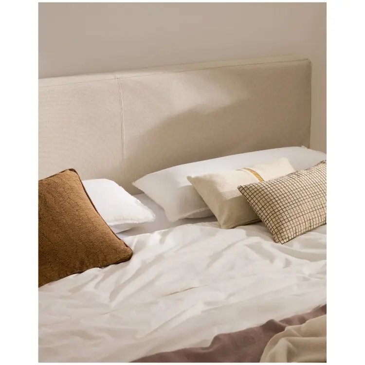 Кровать Blok бежевая со съемными чехлами под матрас 180 х 200 см