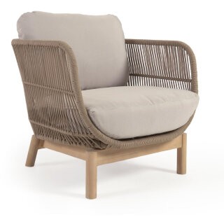 Кресло Catalina из бежевой веревки и массива акации