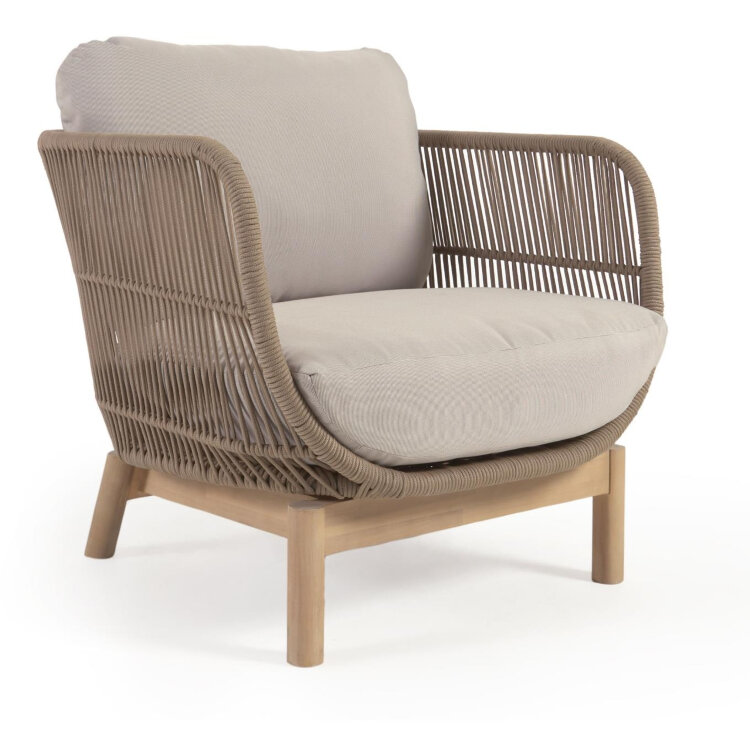 Кресло Catalina из бежевой веревки и массива акации