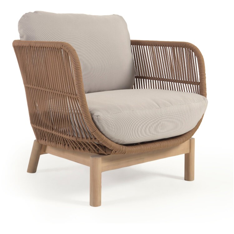 Кресло Catalina из бежевой веревки и массива акации