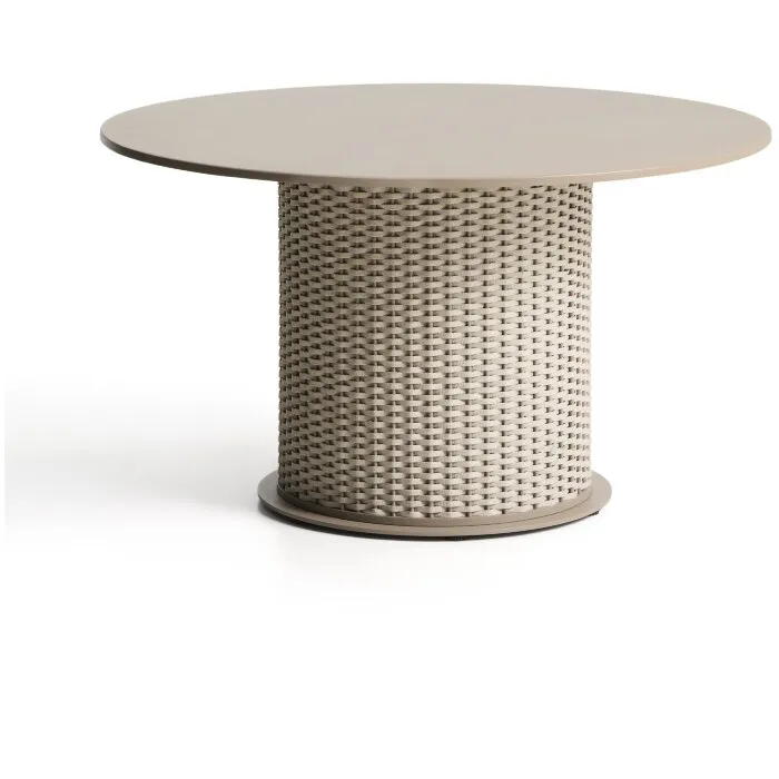 Уличный стол Sedalis цвета таупе из алюминия и веревки Ø135 см