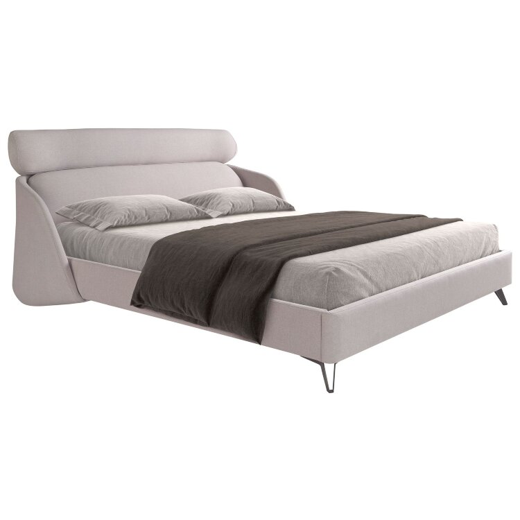 Кровать 7161/GC1725 из светло-серой ткани 180 x 200 см