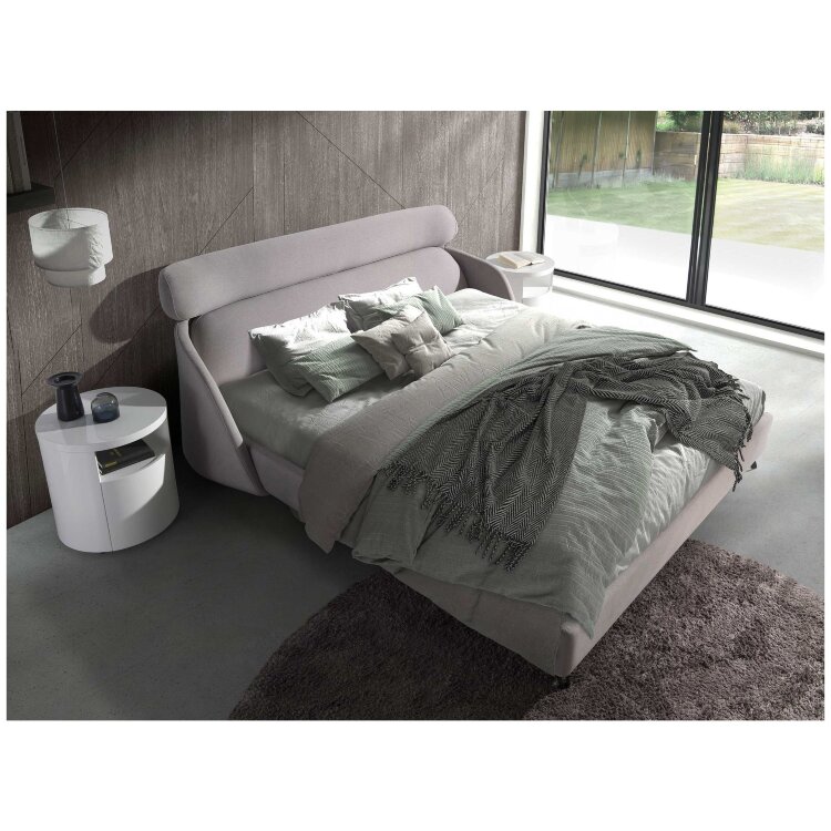 Кровать 7161/GC1725 из светло-серой ткани 180 x 200 см