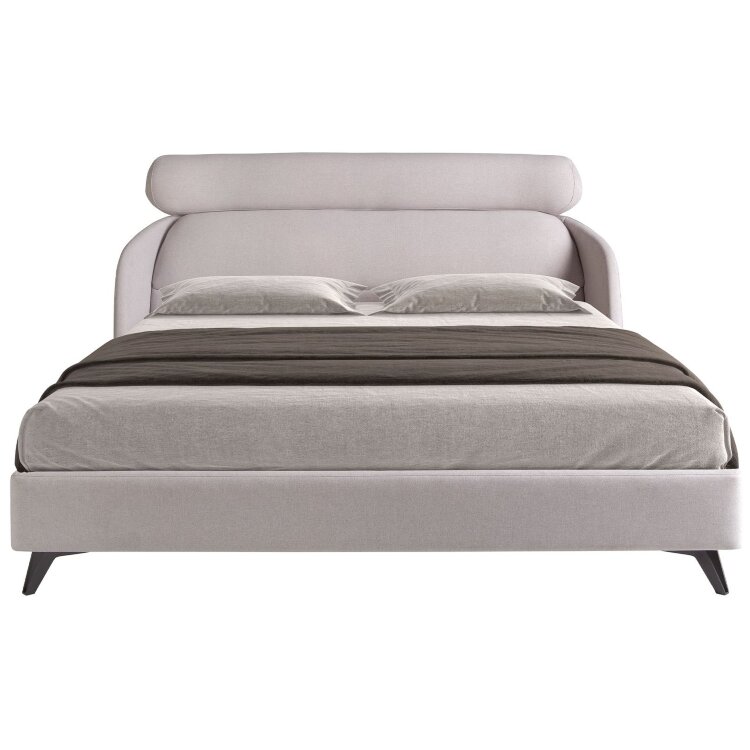 Кровать 7161/GC1725 из светло-серой ткани 180 x 200 см