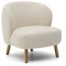 Кресло Ulit из белого букле с ножками из бука в натуральной отделке