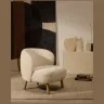 Кресло Ulit из белого букле с ножками из бука в натуральной отделке