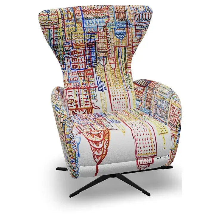 Кресло-реклайнер Mondrian Manual L-45, Base - Antracith Grey, ткань New York S.6