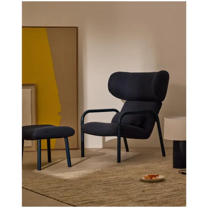 Пуф для ног Inari синий из стали и полиэстра 60 x 50 см