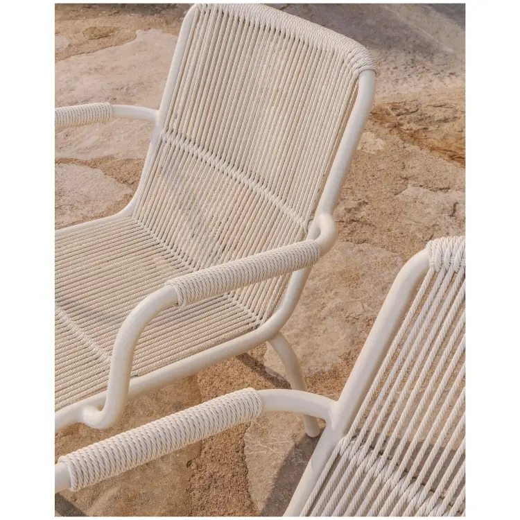 Уличное кресло Salis из алюминия цвета таупе и веревки