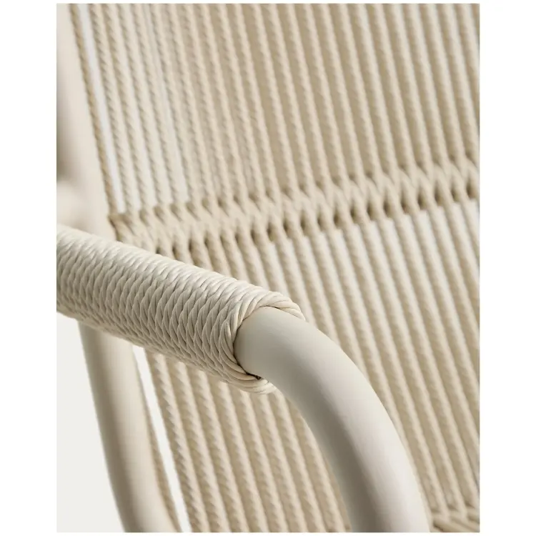 Уличное кресло Salis из алюминия цвета таупе и веревки