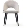Бежевый стул Mael на стальных ножках с черной отделкой