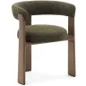 Granite Стул на 3 ножках из зеленого шенилла и массива ясеня в отделке орех