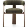 Granite Стул на 3 ножках из зеленого шенилла и массива ясеня в отделке орех
