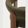 Granite Стул на 3 ножках из зеленого шенилла и массива ясеня в отделке орех