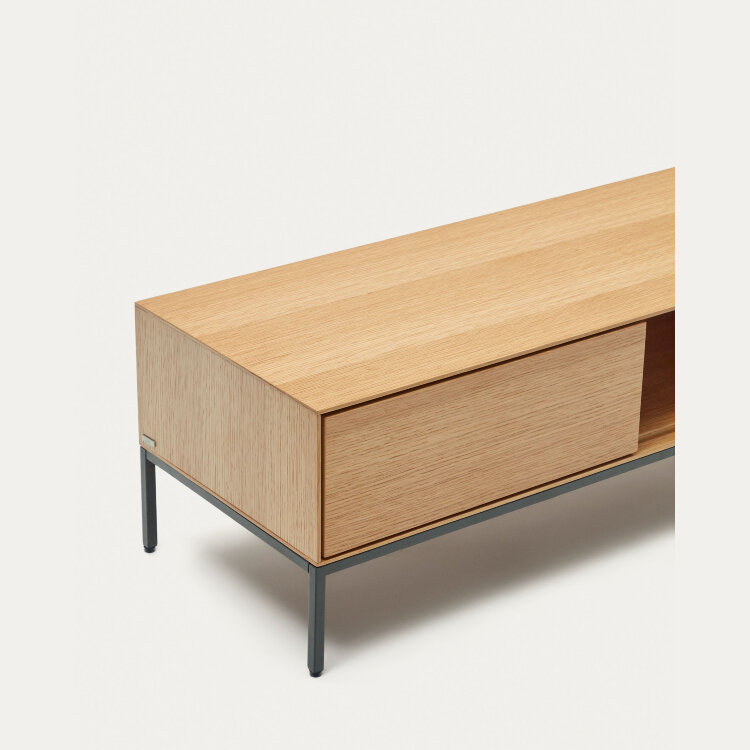 Vedrana Тумба под ТВ из дубового шпона со стальными ножками 195 x 35 см