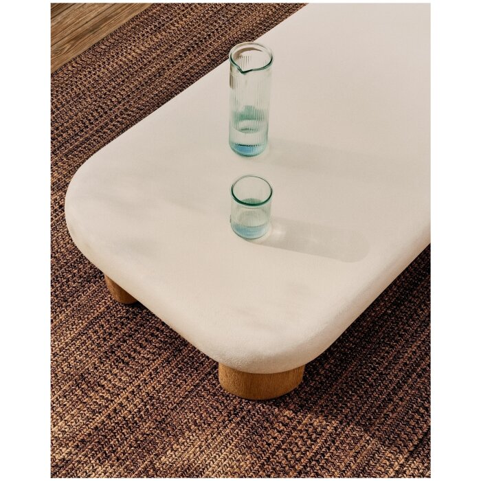 Журнальный столик Labra из цемента и акации 140 x 70 см