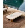 Журнальный столик Labra из цемента и акации 140 x 70 см