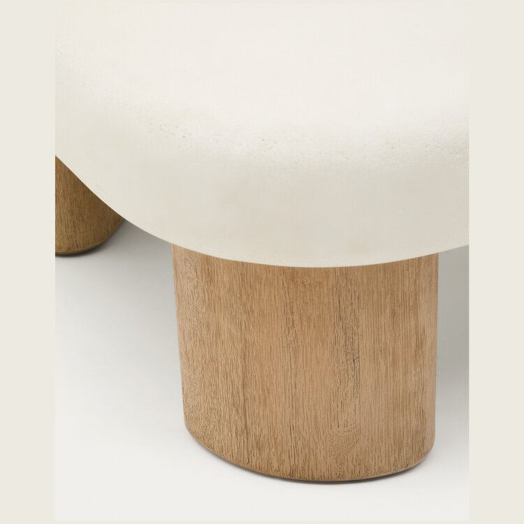 Журнальный столик Labra из цемента и акации 140 x 70 см