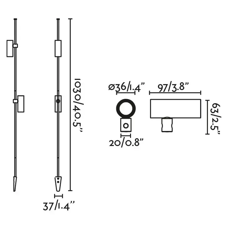 CLAP Ландшафтный светильник черный 1030 LED 2X6W 3000K 38є