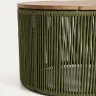 Уличчный столик Dandara из стали, зеленой веревки и массива акации Ø60 см
