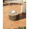 Уличчный столик Dandara из стали, зеленой веревки и массива акации Ø60 см