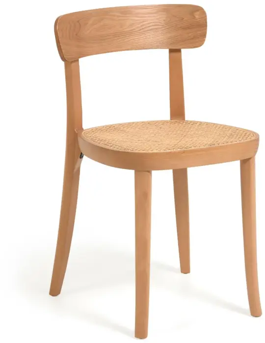 Стул Romane из натурального массива бука с ясеневым шпоном и ротангом