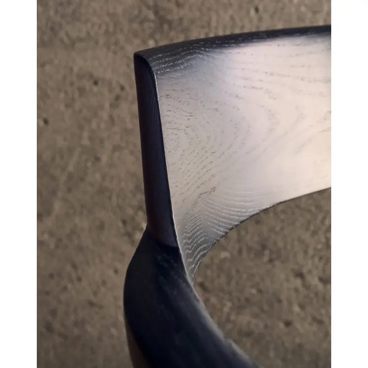 Стул Alocs из бежевой синели из массива дуба с черной отделкой FSC Mix Credit (съемный чехол)