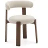 Granite Стул на 4 ножках из бежевого шенилла и массива ясеня в отделке орех