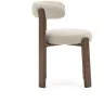 Granite Стул на 4 ножках из бежевого шенилла и массива ясеня в отделке орех