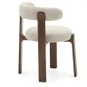 Granite Стул на 4 ножках из бежевого шенилла и массива ясеня в отделке орех
