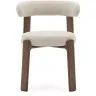 Granite Стул на 4 ножках из бежевого шенилла и массива ясеня в отделке орех