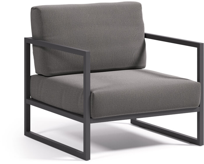 Comova Уличное кресло темно-серое с черным алюминиевым каркасом