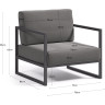 Comova Уличное кресло темно-серое с черным алюминиевым каркасом