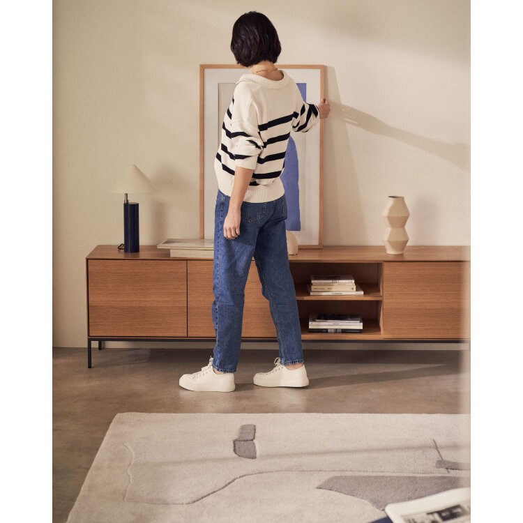 Vedrana Тумба под ТВ из дубового шпона со стальными ножками 195 x 55 см