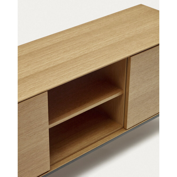 Vedrana Тумба под ТВ из дубового шпона со стальными ножками 195 x 55 см