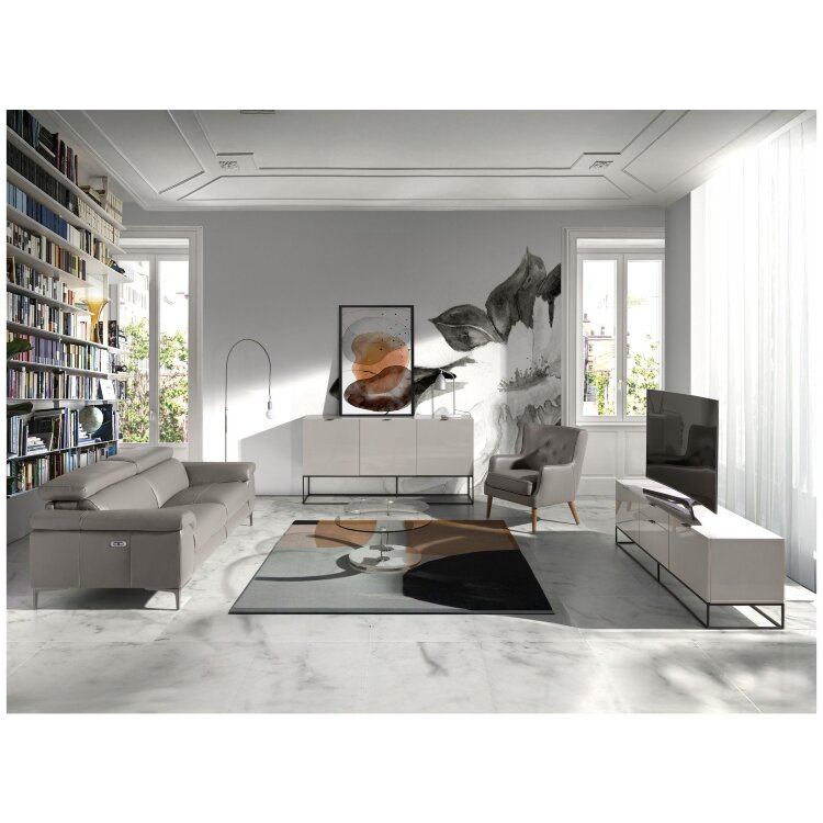 3-х местный диван 5320-3P-M5655 / 6122 с кожаной обивкой и механизмом релаксации