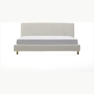 Кровать Valma из жемчужного шенилла со съемным чехлом для матраса 160 x 200 см