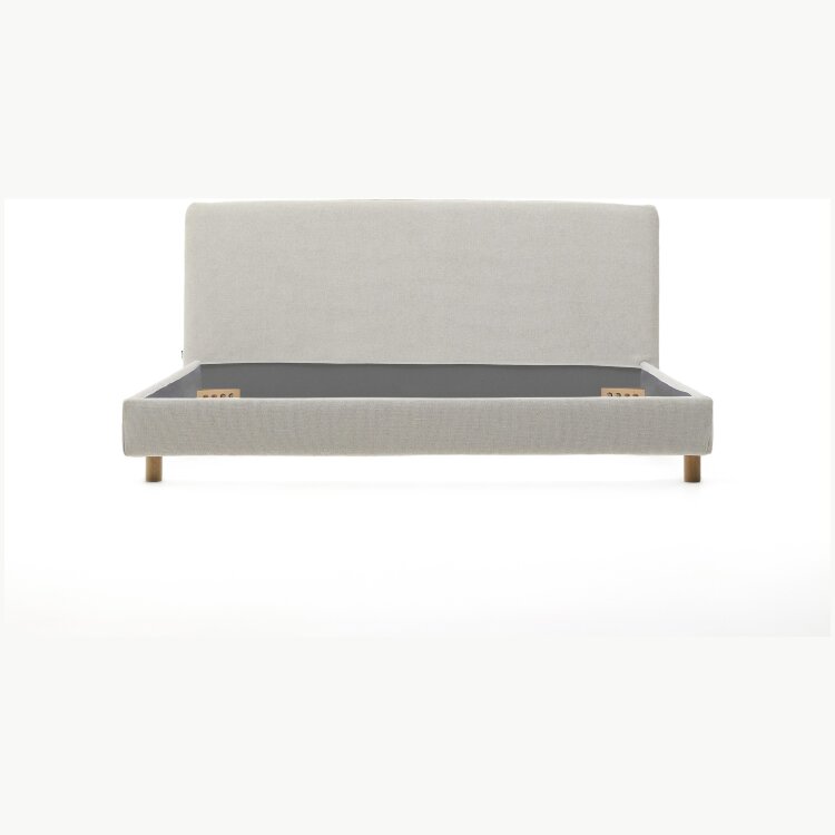 Кровать Valma из жемчужного шенилла со съемным чехлом для матраса 160 x 200 см