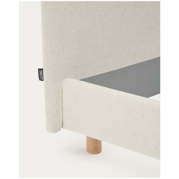 Кровать Valma из жемчужного шенилла со съемным чехлом для матраса 160 x 200 см