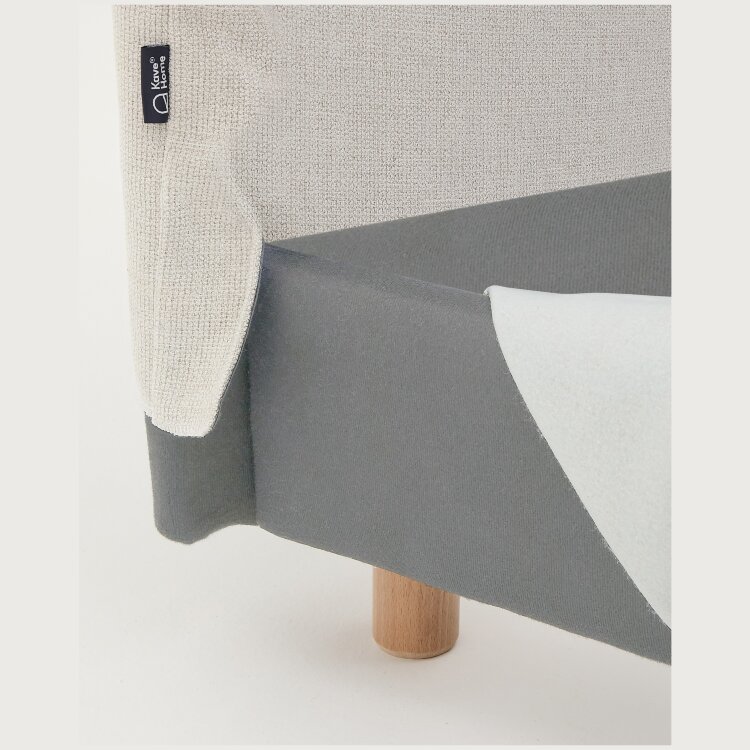 Кровать Valma из жемчужного шенилла со съемным чехлом для матраса 160 x 200 см