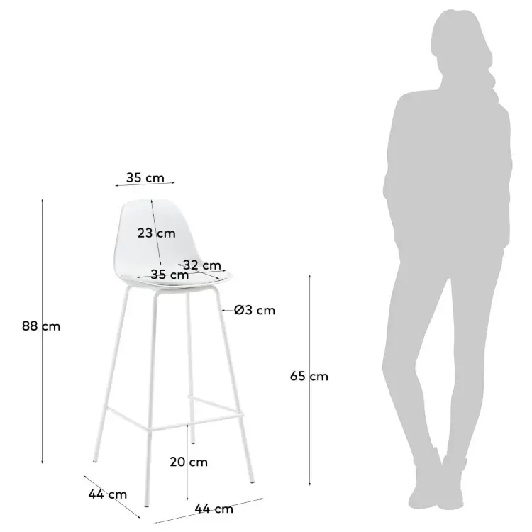 Полубарный стул Lysha белый