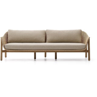 3-местный диван Galea из тикового дерева и синтетического ротанга, 223 см